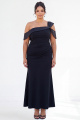 Plus Size Black Asymmetrical Neck Mermaid Formal Dress