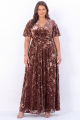 Plus Size Burnout Velvet Black Mother of the Bride Dress with Short Sleeves