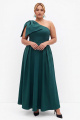 Dark Green One Shoulder Bow Plus Size A Line Formal Dress