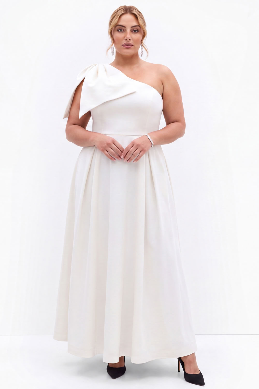Dark Green One Shoulder Plus Size A Line Formal Dress