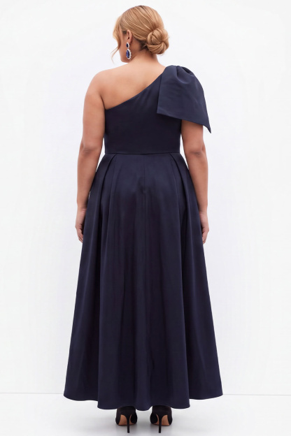 Dark Green One Shoulder Plus Size A Line Formal Dress