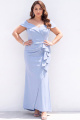 Plus Size Mermaid Black Off the Shoulder Formal Dress with Sash