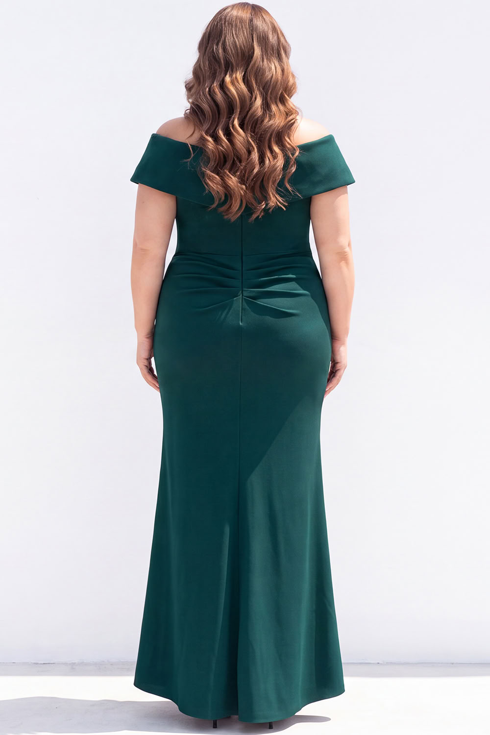 Plus Size Mermaid Black Off the Shoulder Formal Dress with Sash