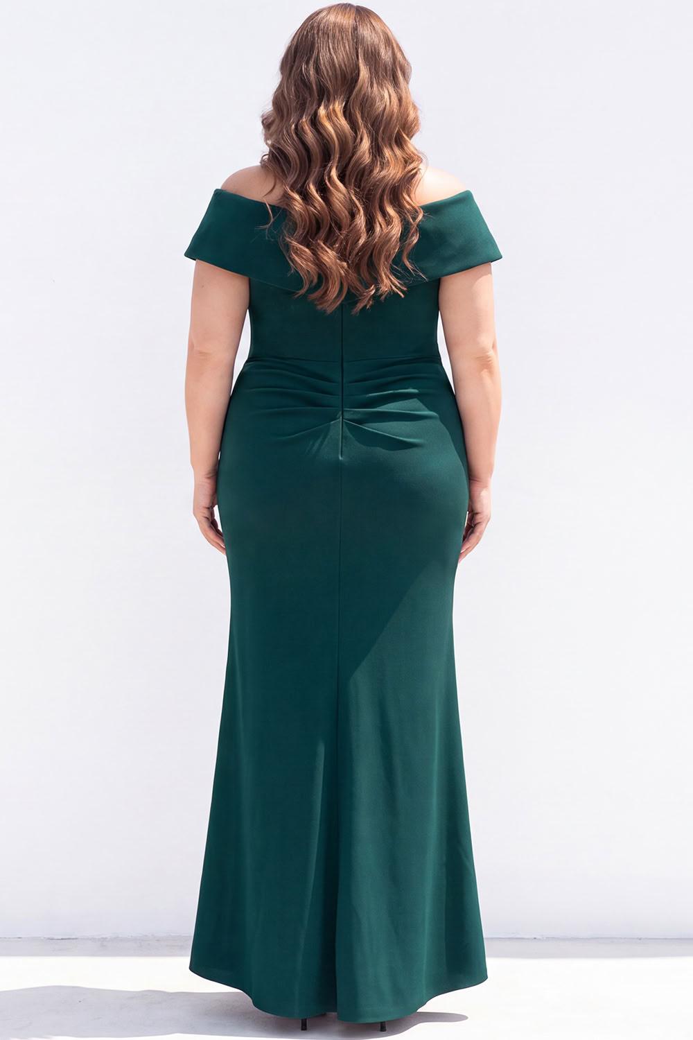 Plus Size Mermaid Black Off the Shoulder Formal Dress with Sash
