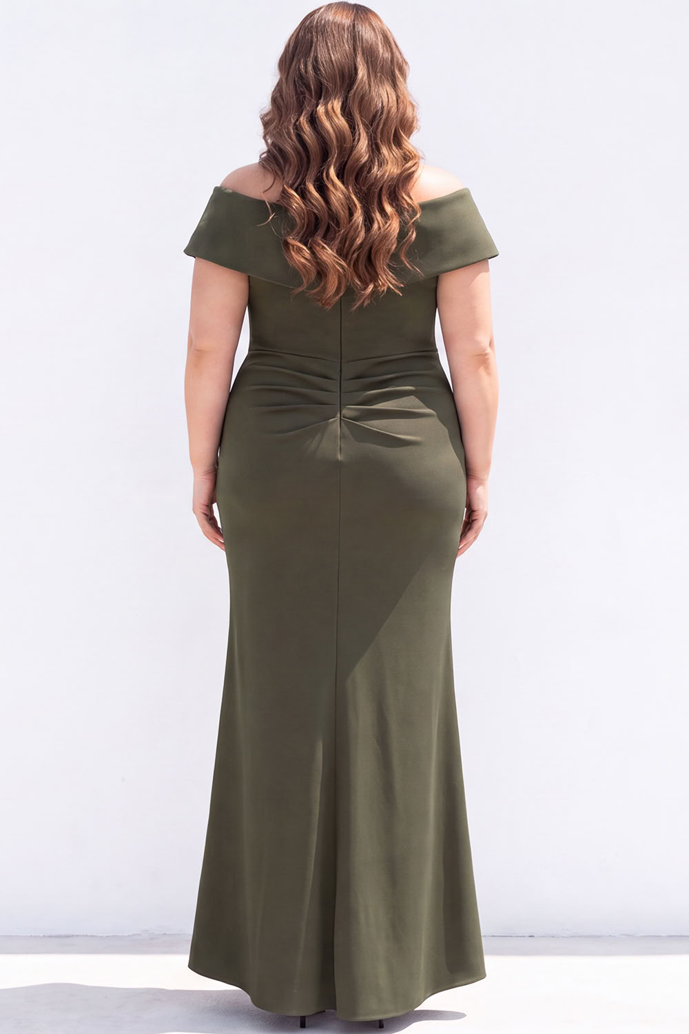 Plus Size Mermaid Black Off the Shoulder Formal Dress with Sash