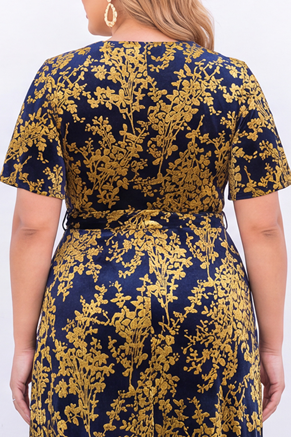 Plus Size Burgundy Velvet Floral A Line Formal Dress