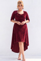 Plus Size Burgundy Velvet High‑Low Formal Dress