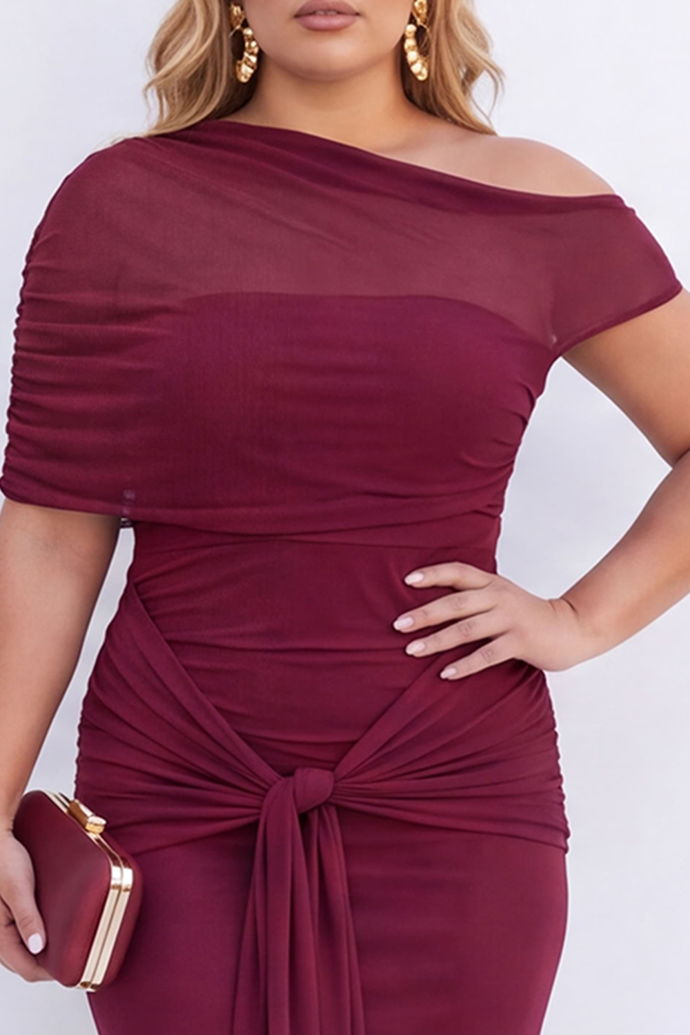 Plus Size Black Mermaid Asymmetrical Maxi Formal Dress