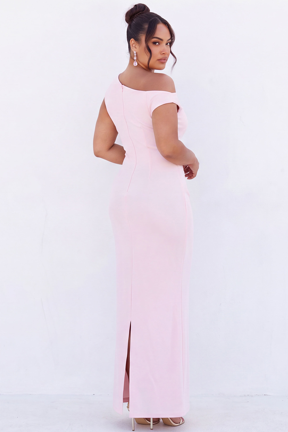 Black One Shoulder Maxi Plus Size Dress