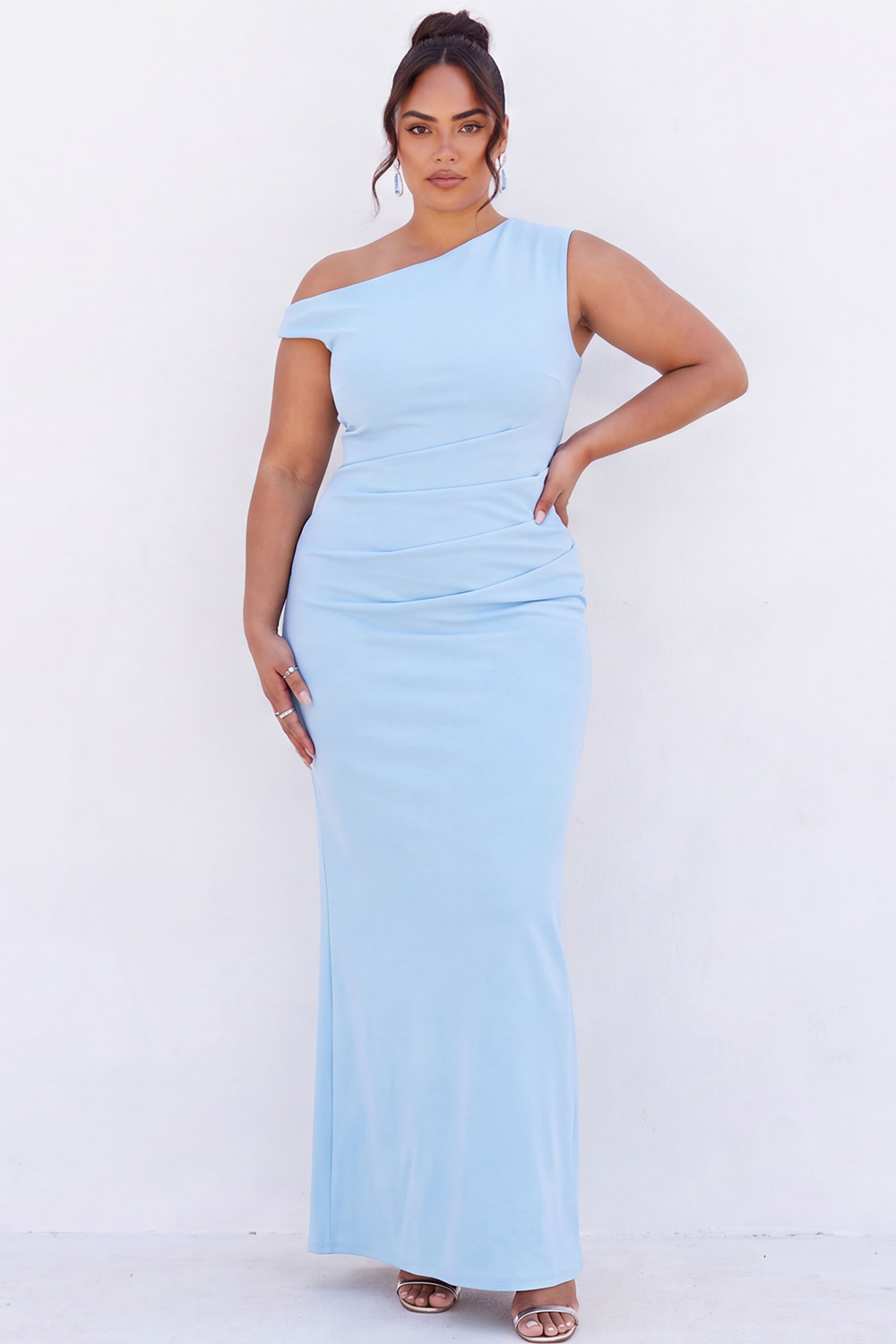 Black One Shoulder Maxi Plus Size Dress