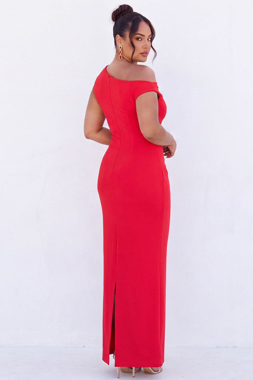 Black One Shoulder Maxi Plus Size Dress