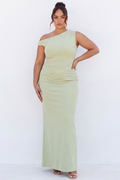 Black One Shoulder Maxi Plus Size Dress