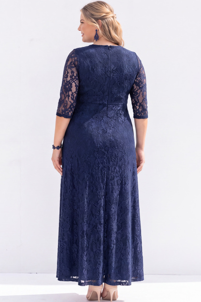 Plus Size Black Lace A Line Mother of the Bride Dress