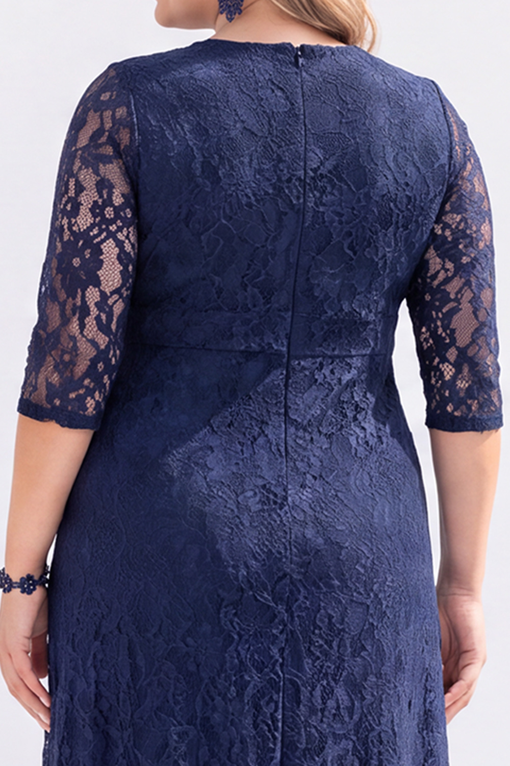 Plus Size Black Lace A Line Mother of the Bride Dress