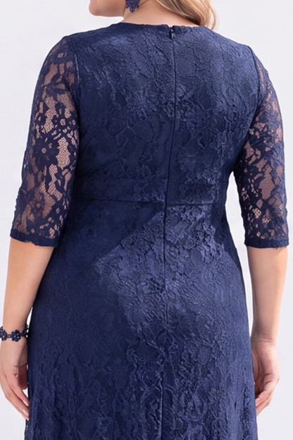 Plus Size Black Lace A Line Mother of the Bride Dress