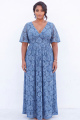 Blue Plus Size Floral Lace A Line Mother of the Bride Dress