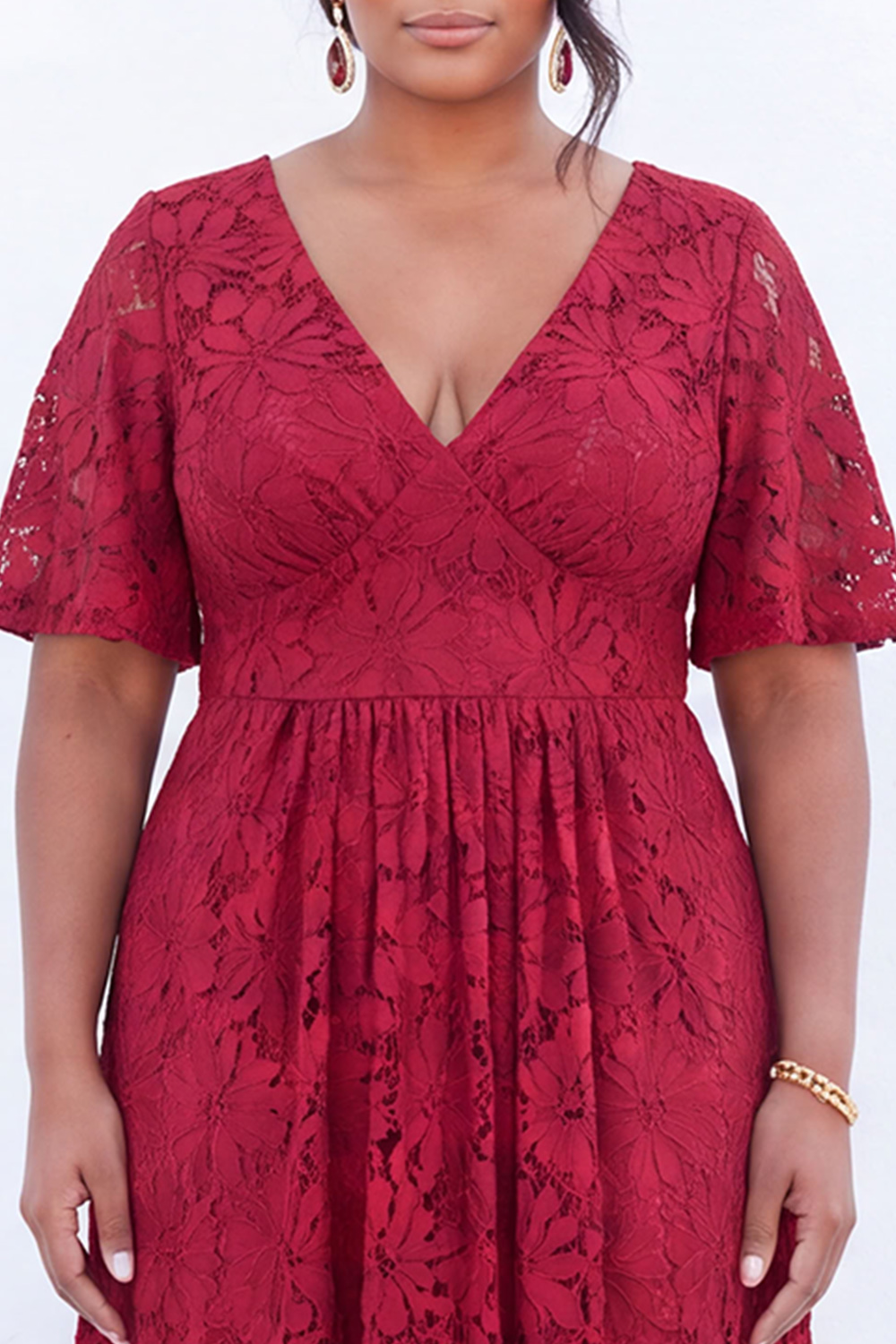 Blue Floral Lace A Line Mother of the Bride Dress