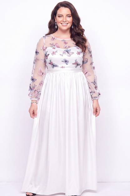 Plus Size Black Embroidered Floral A Line Mother of the Bride Dress