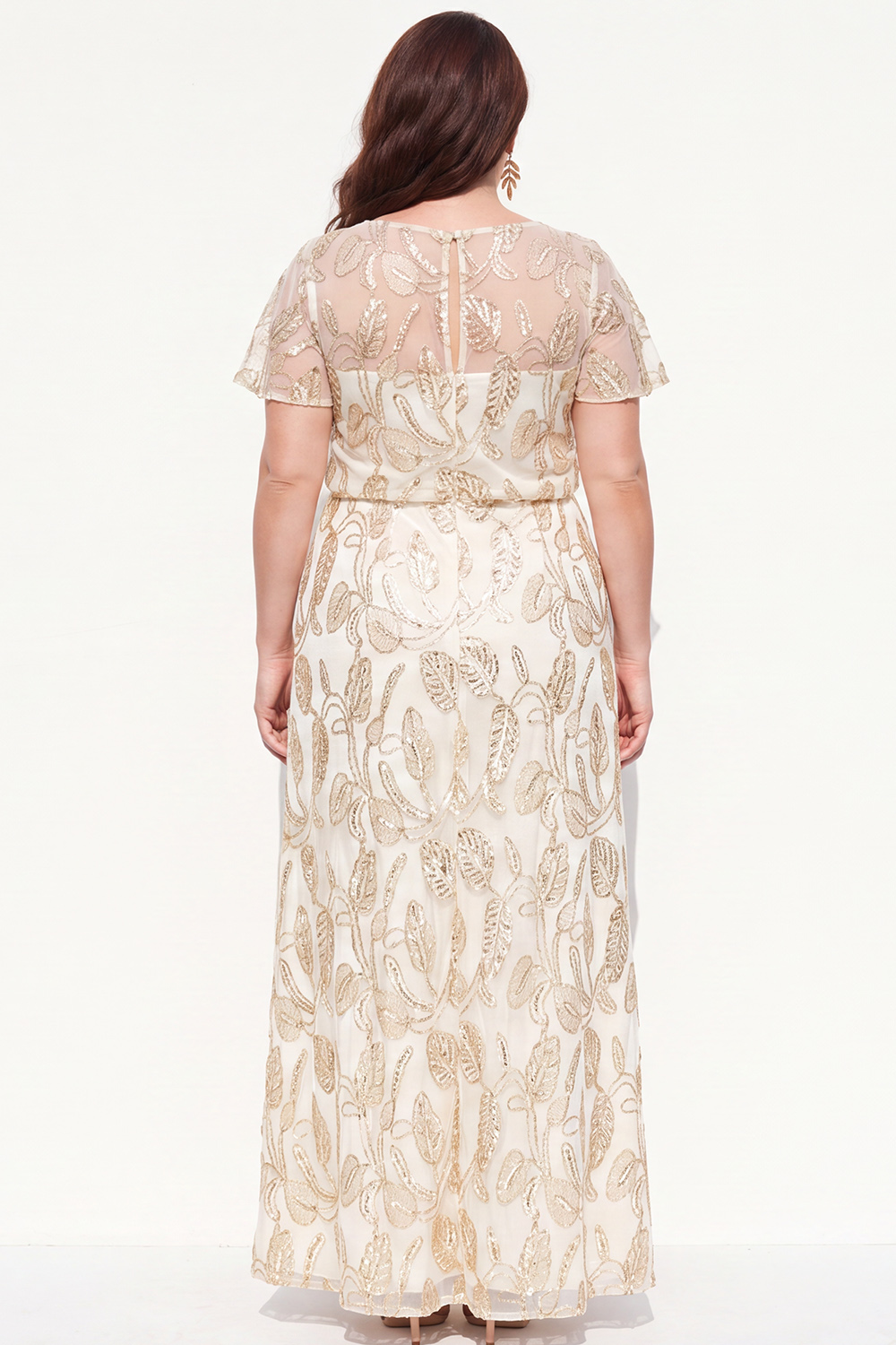 Navy Embroidered A Line Plus Size Mother of the Bride Dress