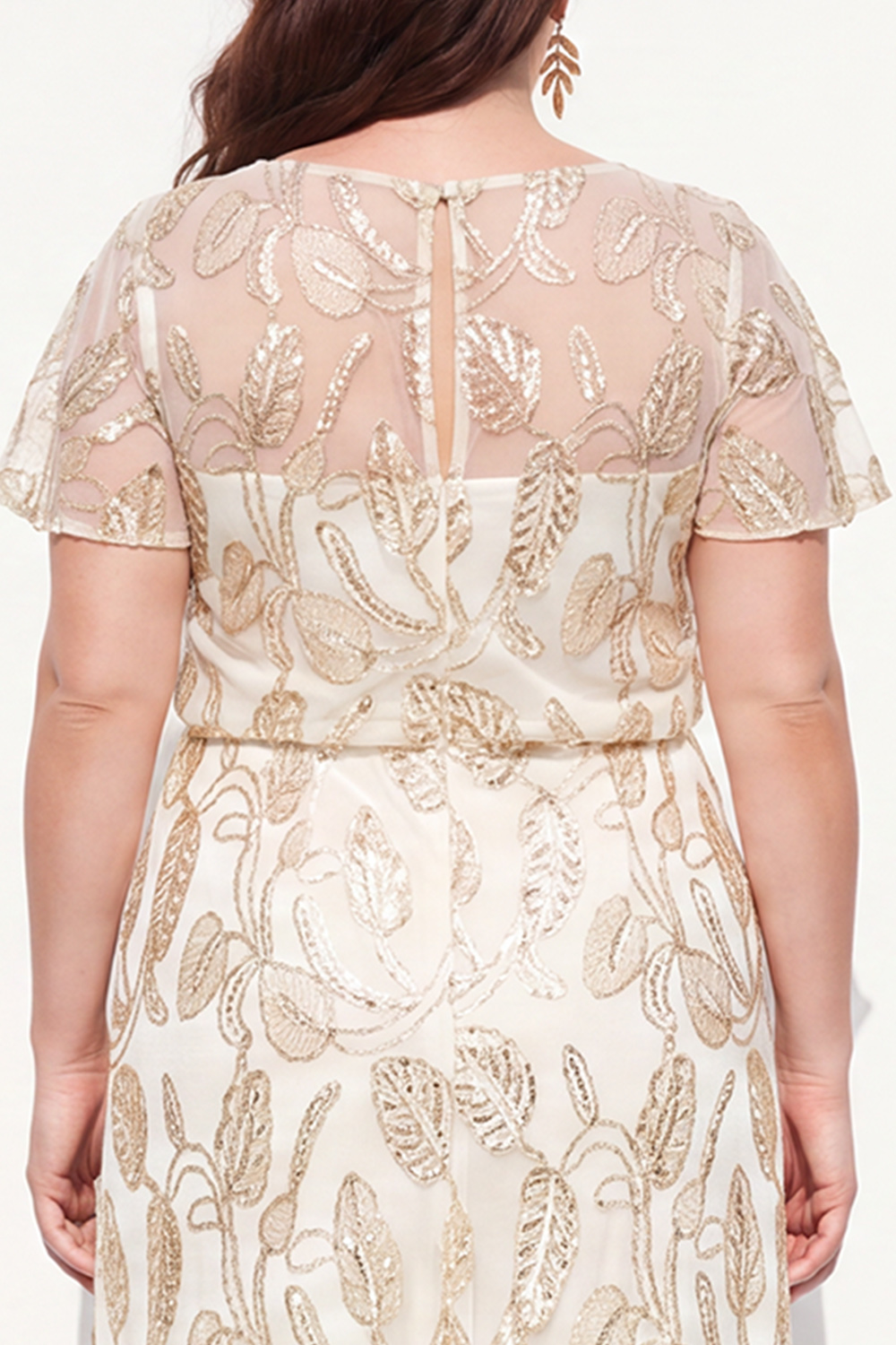 Navy Embroidered A Line Plus Size Mother of the Bride Dress