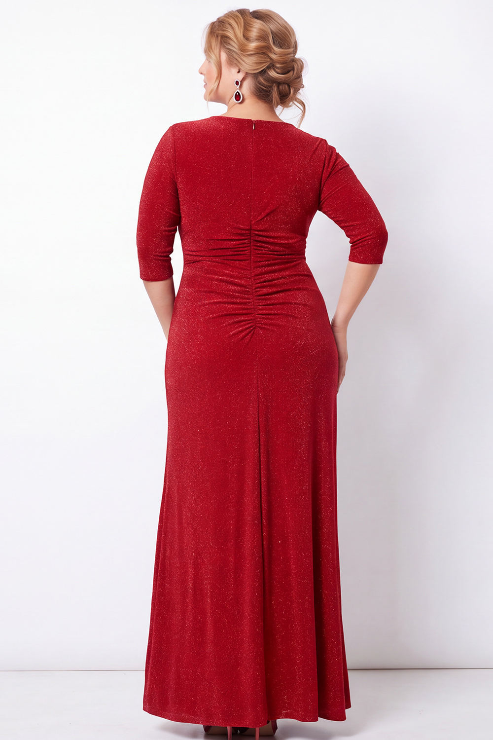 Glitter Peacock Blue A Line Plus Size Mother of the Bride Dress