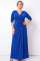 Glitter Peacock Blue Ruched Plus Size Mother of the Bride Dress