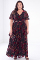 Plus Size Red Floral Velvet Maxi Mother of the Bride Dress