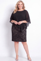 Plus Size Sheath Lace Navy Mother of the Bride Dress with Cape