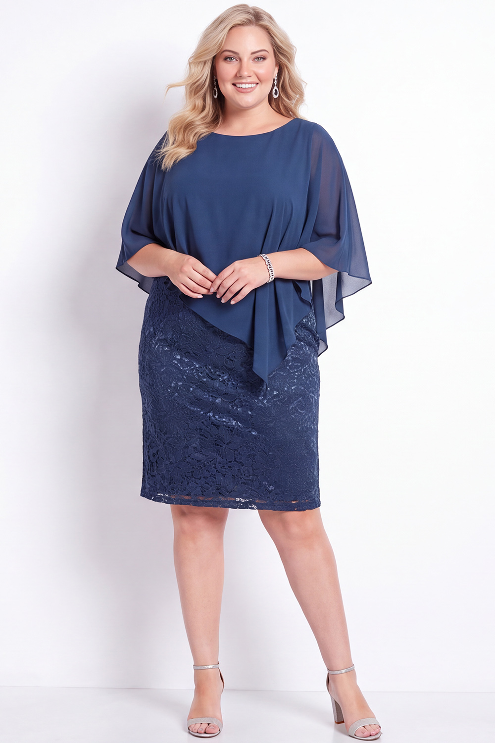 Plus Size Sheath Black Floral Lace Mother of the Bride Dress