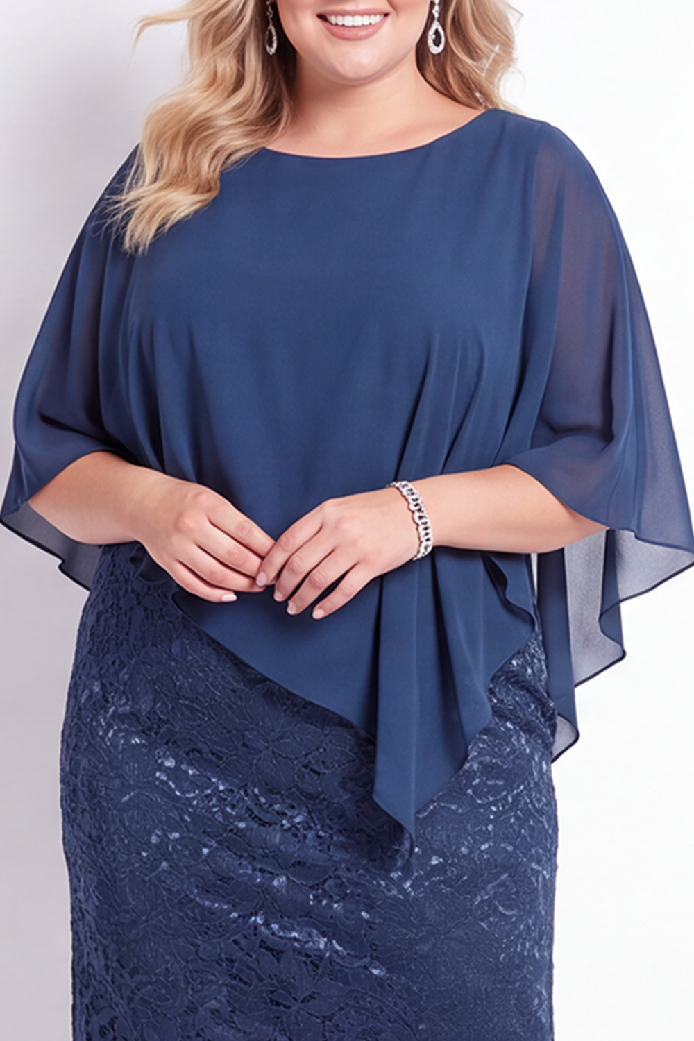 Plus Size Sheath Black Floral Lace Mother of the Bride Dress
