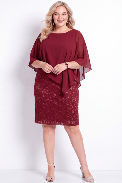 Dressself Women Plus Size Sheath Black Mother of the Bride Dress Floral Lace Knee Length Wedding Guest Dress with Cape