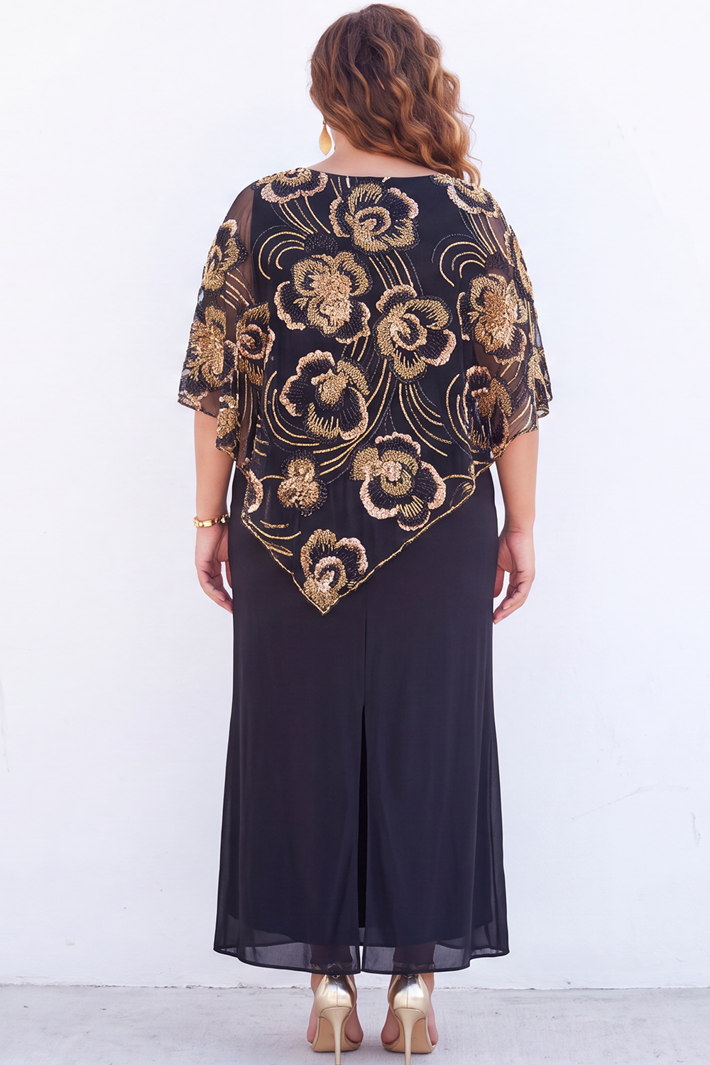 Purple Floral Mermaid Plus Size Mother of the Bride Dress