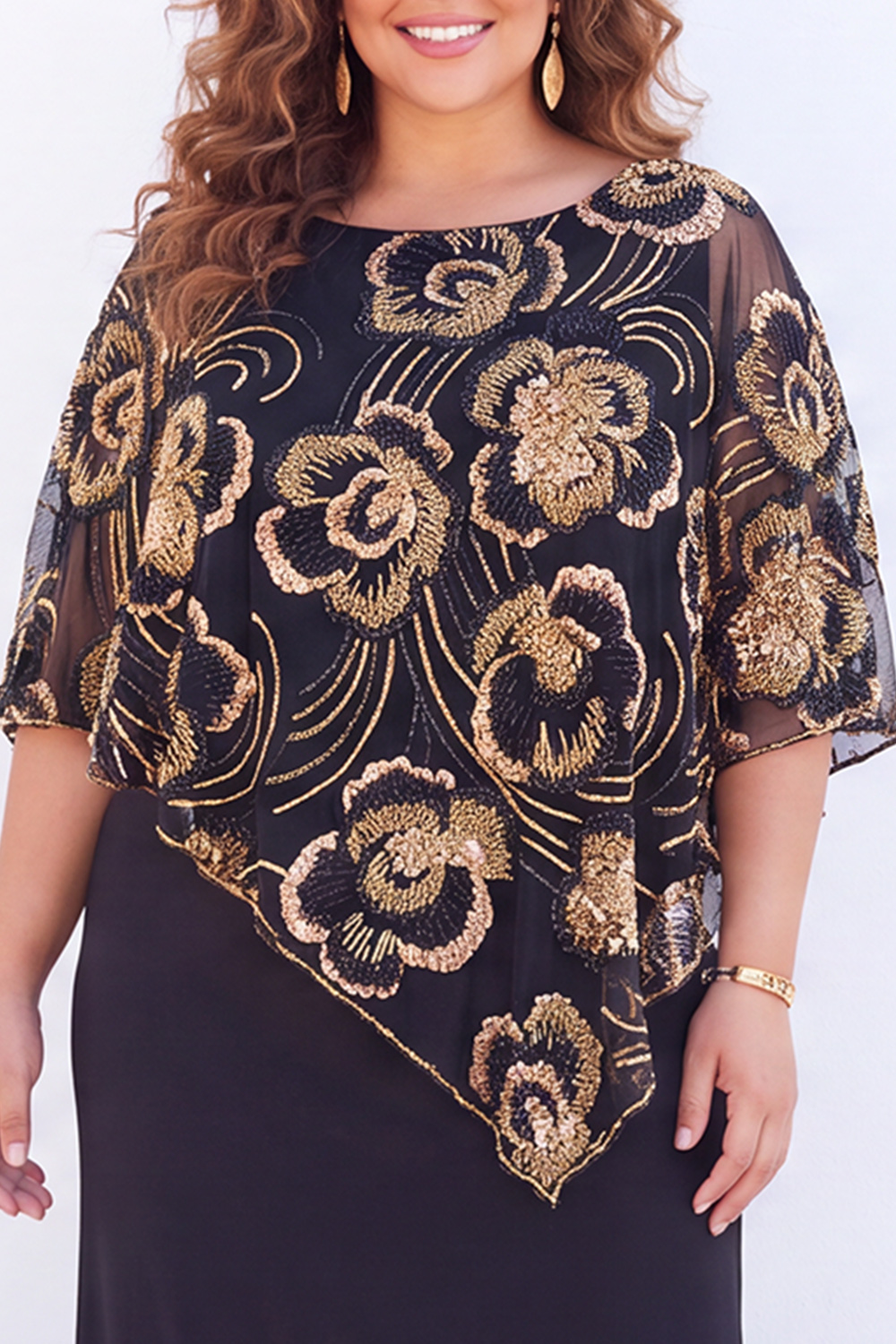 Purple Floral Mermaid Plus Size Mother of the Bride Dress