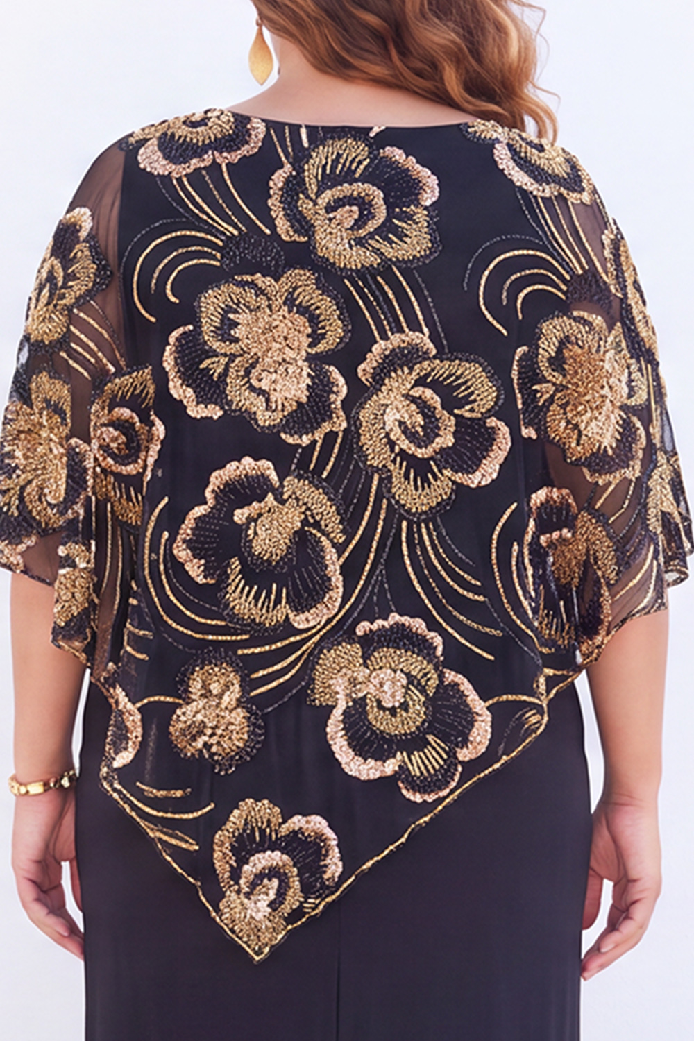 Purple Floral Mermaid Plus Size Mother of the Bride Dress