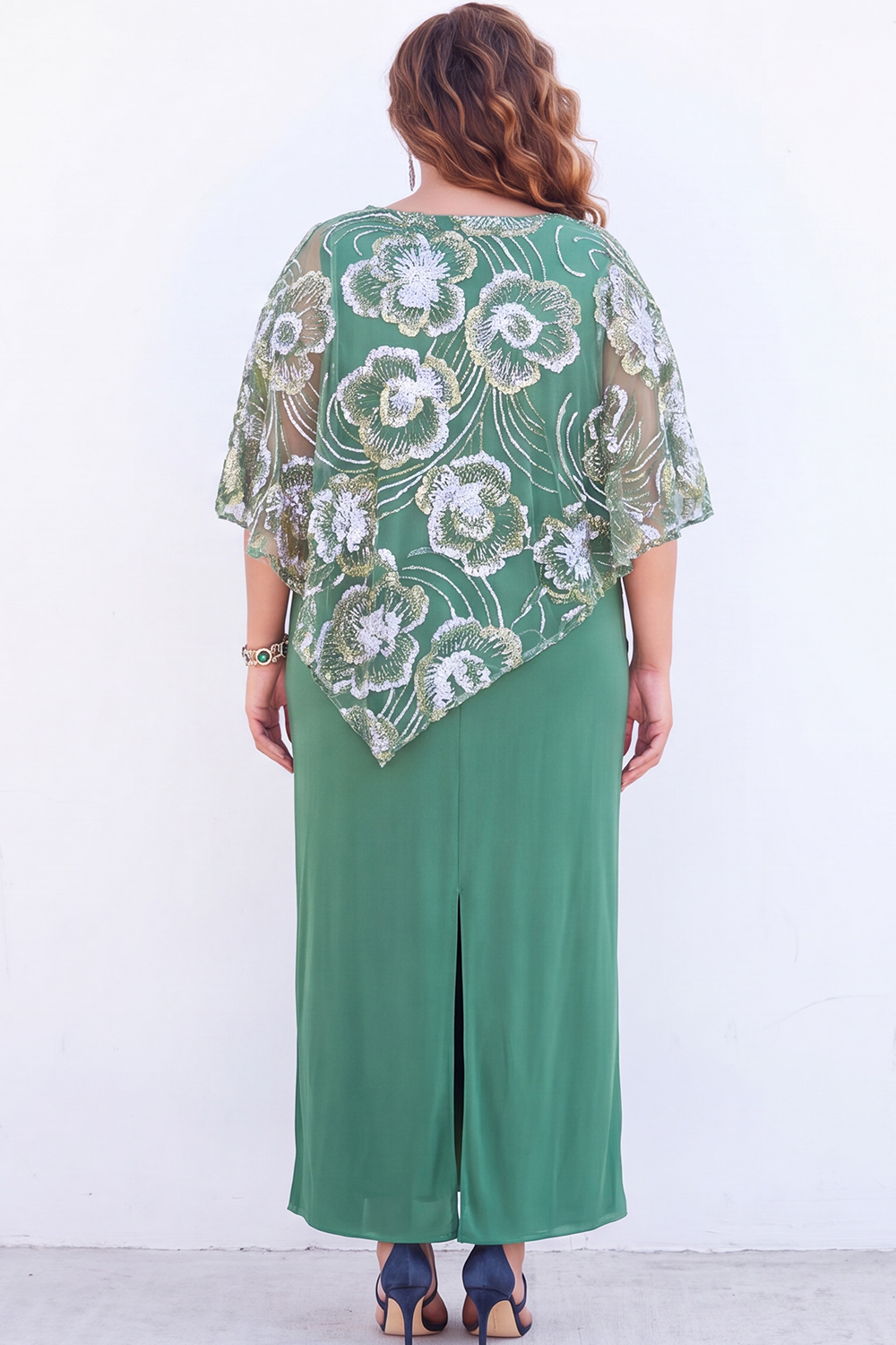 Purple Floral Mermaid Plus Size Mother of the Bride Dress