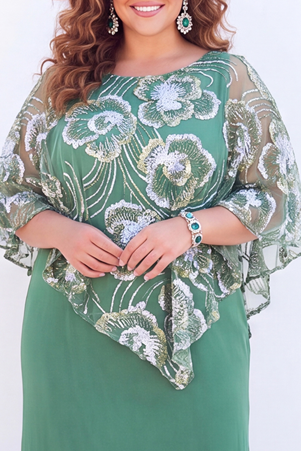 Purple Floral Mermaid Plus Size Mother of the Bride Dress