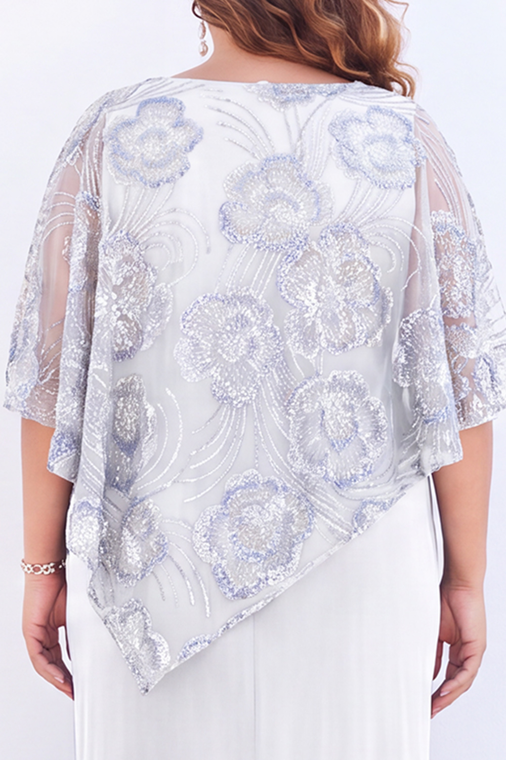 Purple Floral Mermaid Plus Size Mother of the Bride Dress
