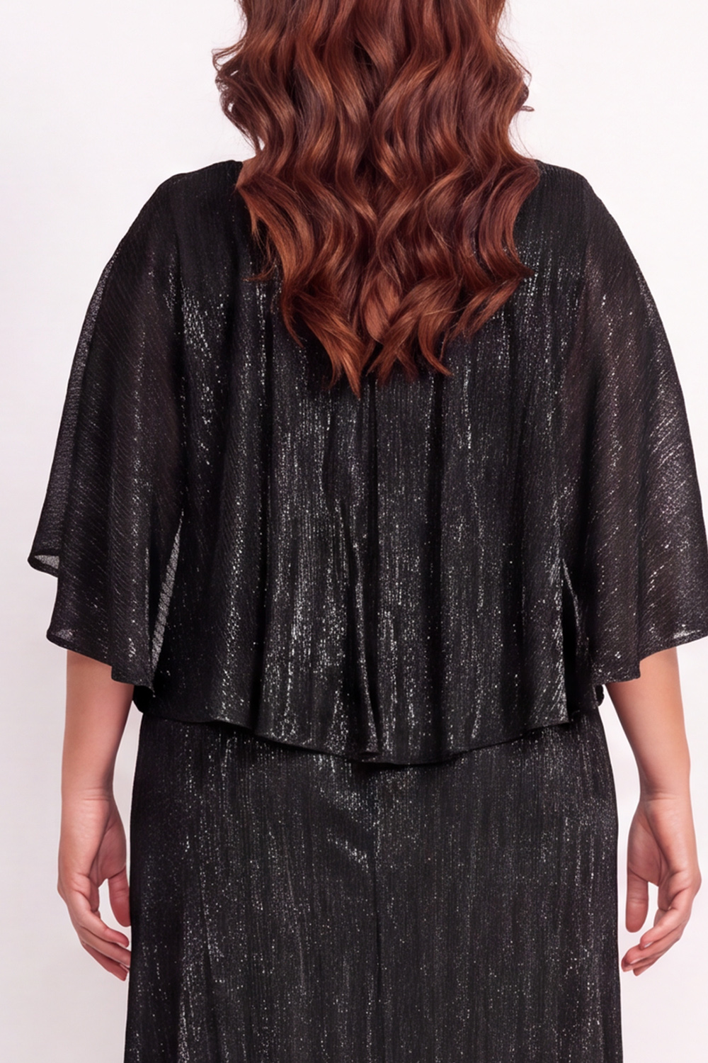 Black Plus Size A-Line Round Neck Maxi Mother of the Bride Dress