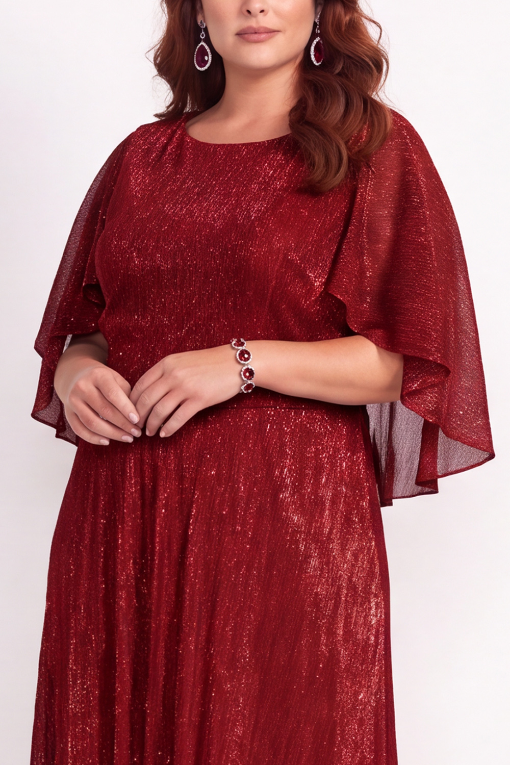 Black Plus Size A-Line Round Neck Maxi Mother of the Bride Dress