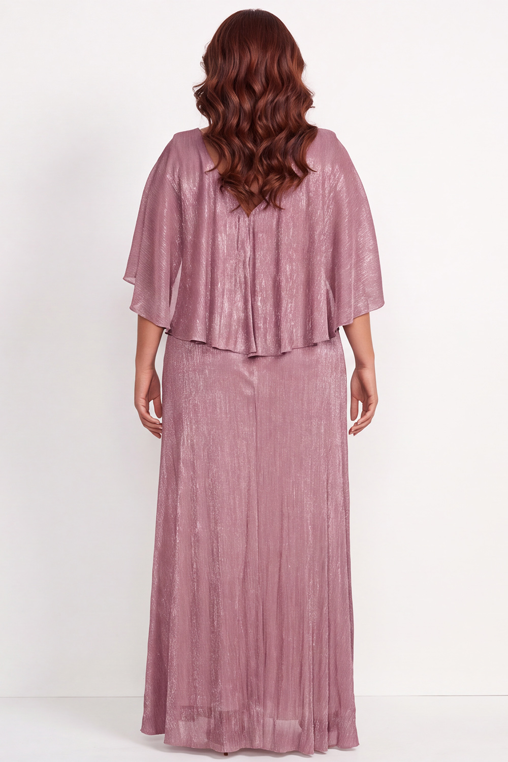 Black Plus Size A-Line Round Neck Maxi Mother of the Bride Dress
