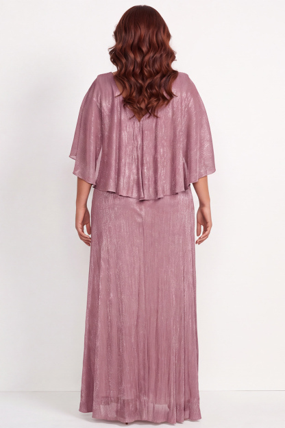 Black Plus Size A-Line Round Neck Maxi Mother of the Bride Dress