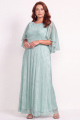 Green Plus Size A Line Round Neck Mother of the Bride Dress with Cape Sleeves