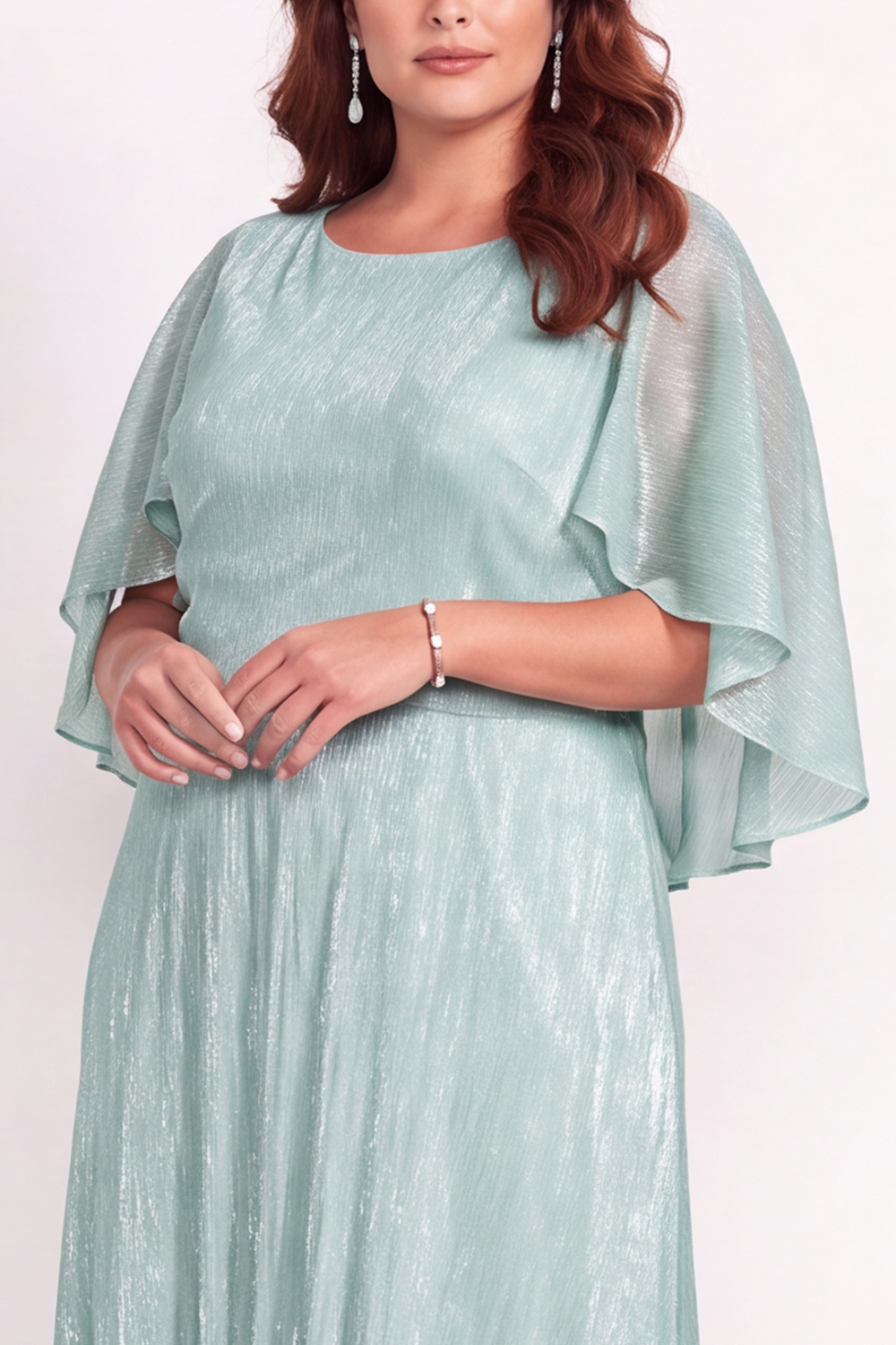 Black Plus Size A-Line Round Neck Maxi Mother of the Bride Dress
