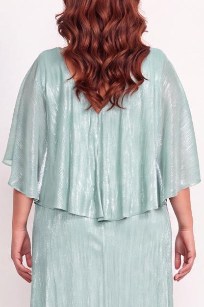 Black Plus Size A-Line Round Neck Maxi Mother of the Bride Dress