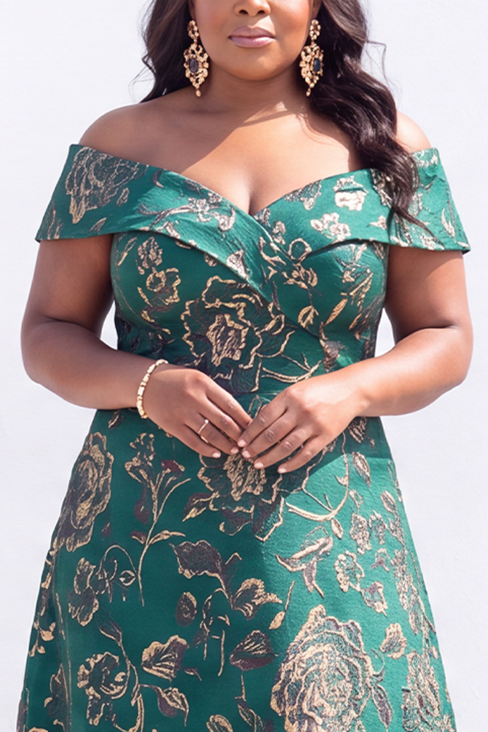 Off the Shoulder Black A Line Plus Size Maxi Mother of the Bride Dress