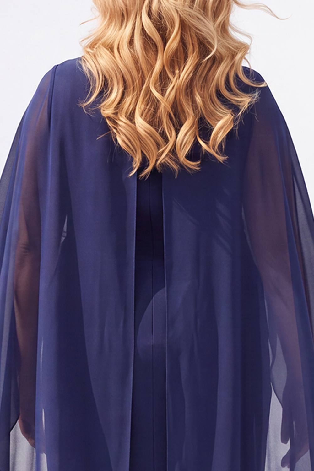 Navy Plus Size Sheath Long Mother of the Bride Dress