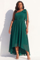 Plus Size Dark Green One Shoulder High-Low Chiffon Mother of the Bride Dress