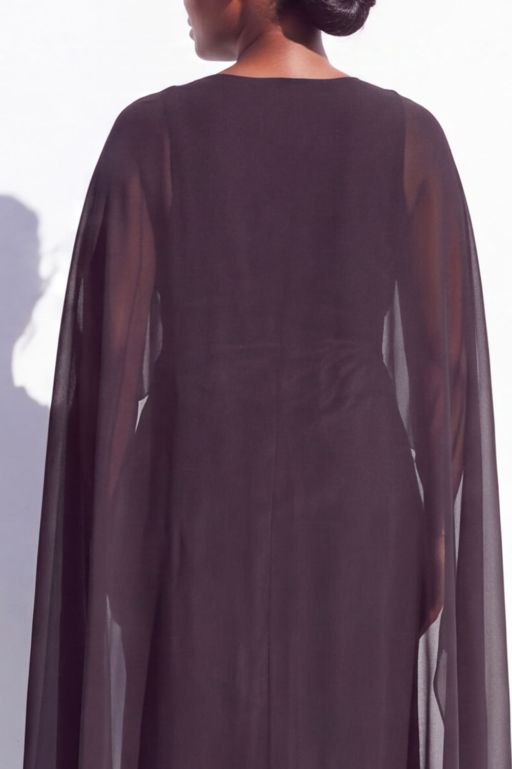 Brown Satin Sheath Plus Size Mother of the Bride Dress with Cape