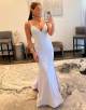 Lavender Mermaid Open Back Prom Dress