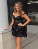 Blue Off the Shoulder A Line Corset Homecoming Dress